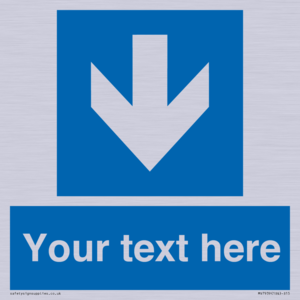 Custom Mandatory directional sign, blue arrow down